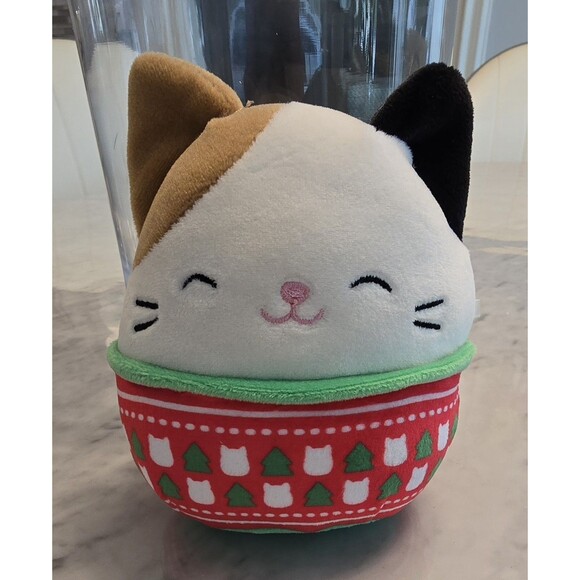 4.5”Squishmallow Cam The Cat Christmas Holiday Plush Ugly Sweater - Picture 1 of 6
